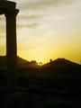 Sunset behind the ruins of Palmyra